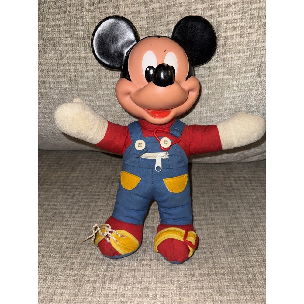 Vintage Mickey Mouse  1989 Mattel Disney Learn‎ To Dress Me Plush Doll